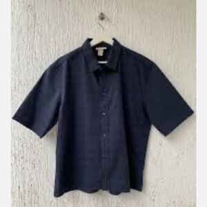 Marni for H&M blue & black geometric men’s shirt sleeve cotton button down Sz S